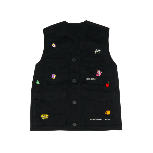 美品 COOTIE 20ss Seed Stitch Knit Vest M La Miel - MCS3589-Oversized Soft Knit Sweater Vest with Side