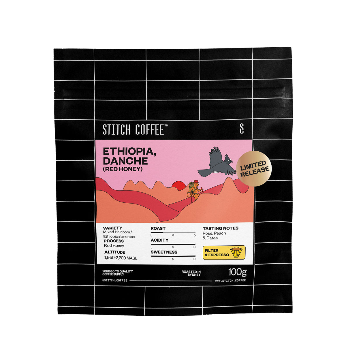 Ethiopia Danche Red Honey 100g bag front