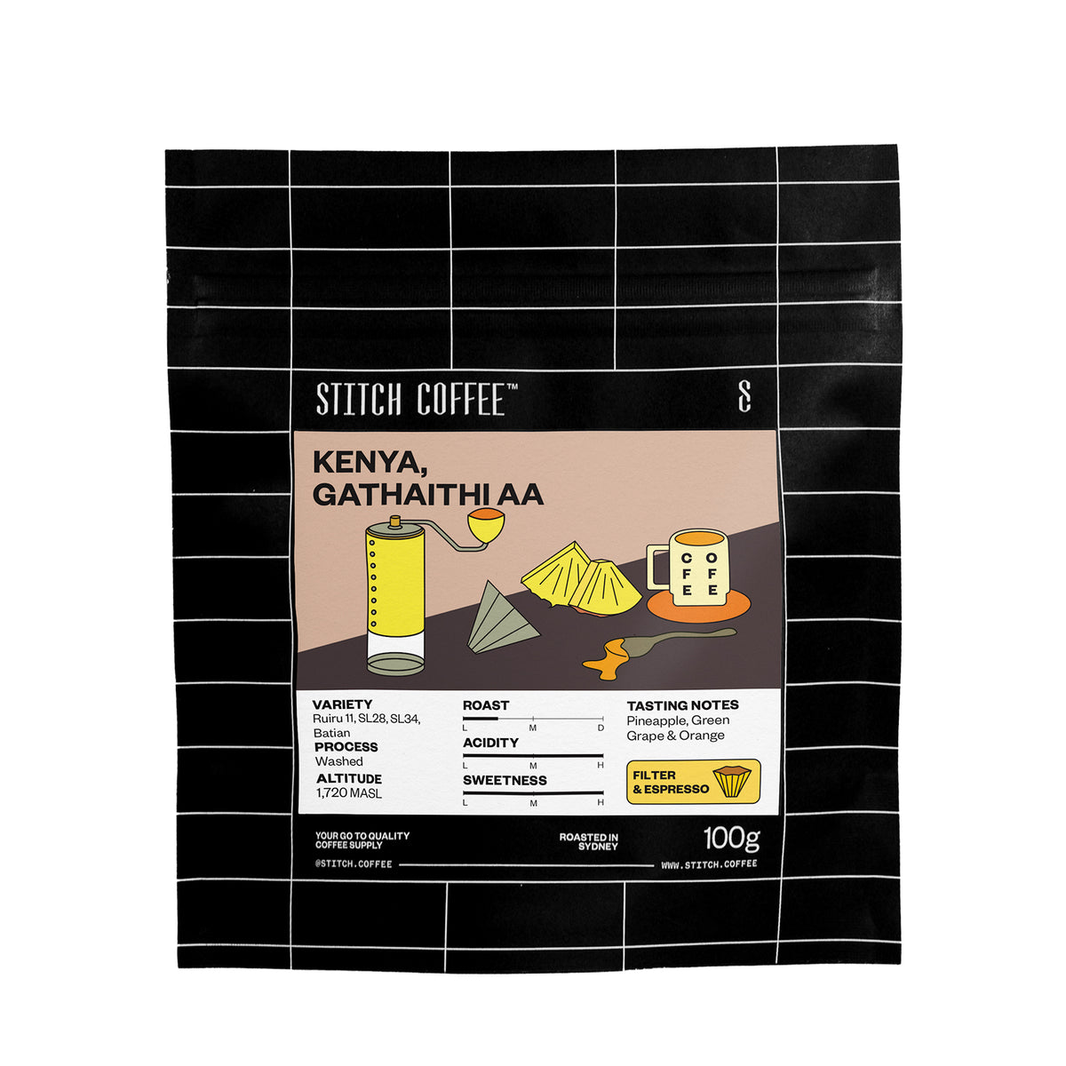 Kenya, Gathaithi AA 100g coffee bag front