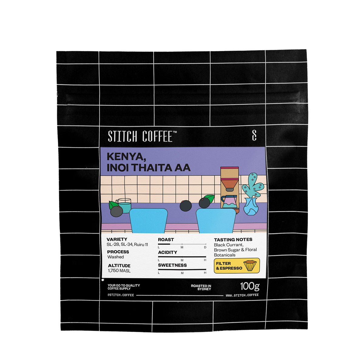 Kenya, Inoi Thaita AA 100g coffee bag front