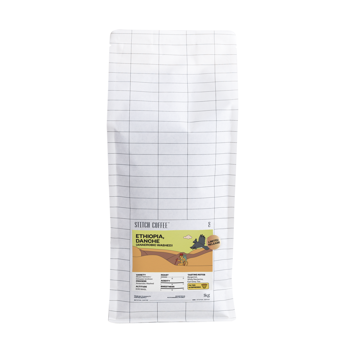 Ethiopia Danche Anaerobic Washed 1kg bag front