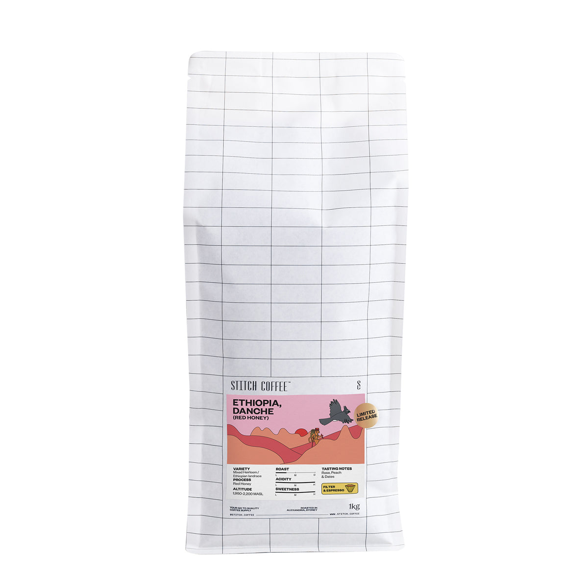 Ethiopia Danche Red Honey 1kg bag front