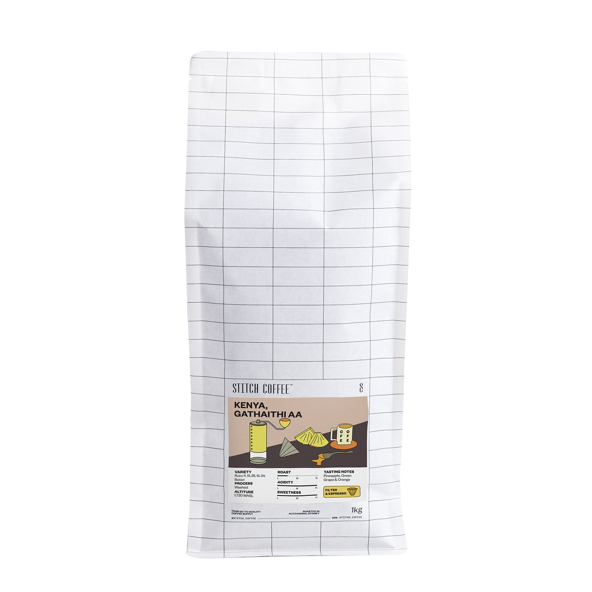 Kenya, Gathaithi AA 1kg coffee bag front