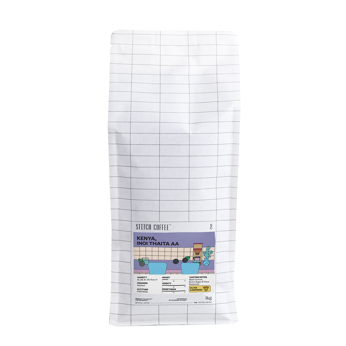 Kenya, Inoi Thaita AA 1kg coffee bag front