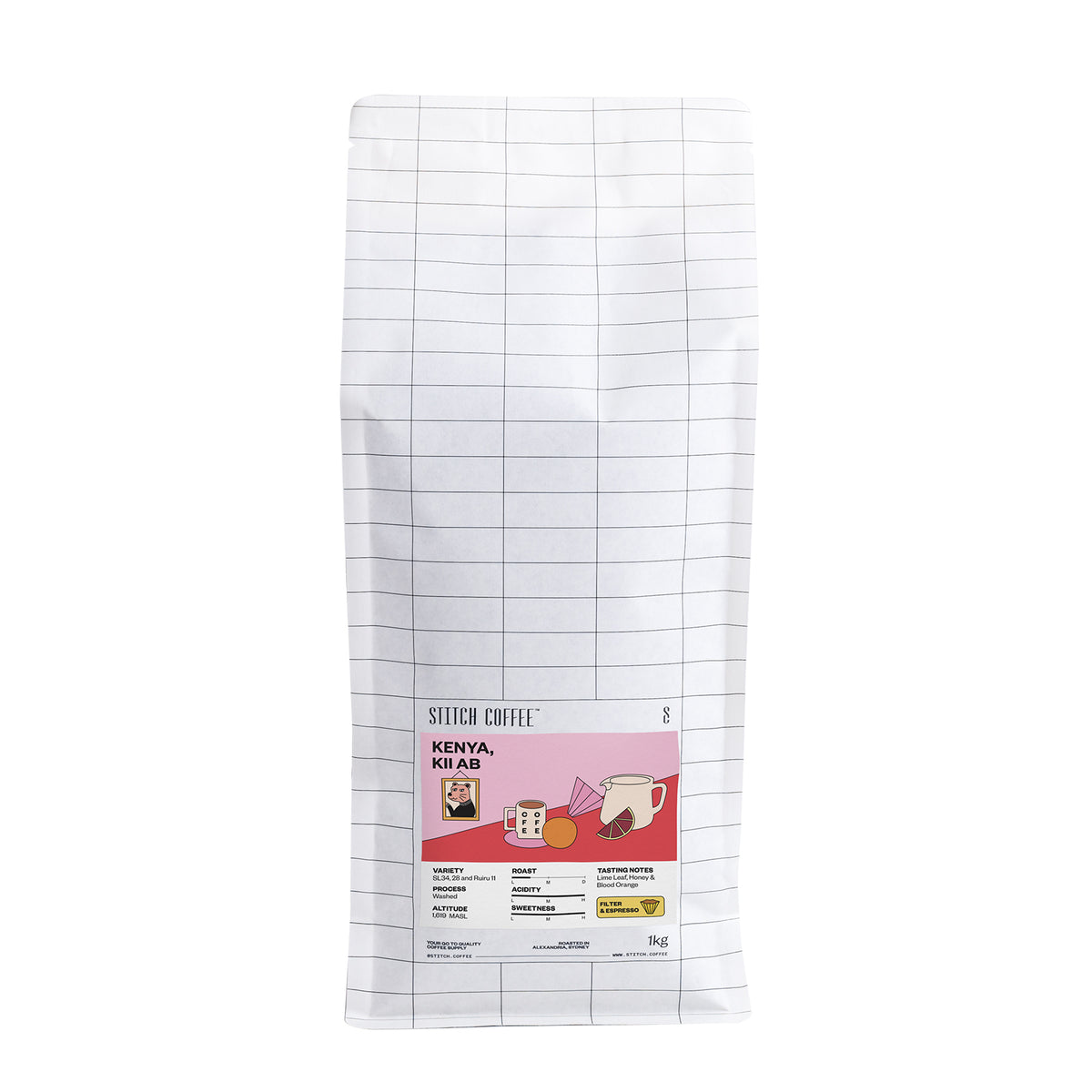 Kenya, Kii AB 1kg coffee bag front