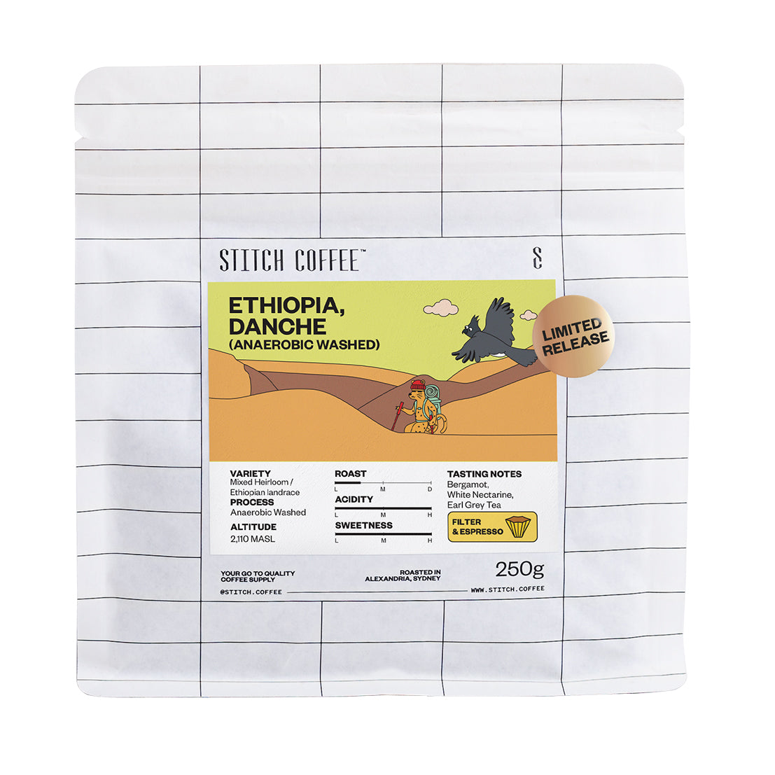 Ethiopia Danche Anaerobic Washed 250g bag front