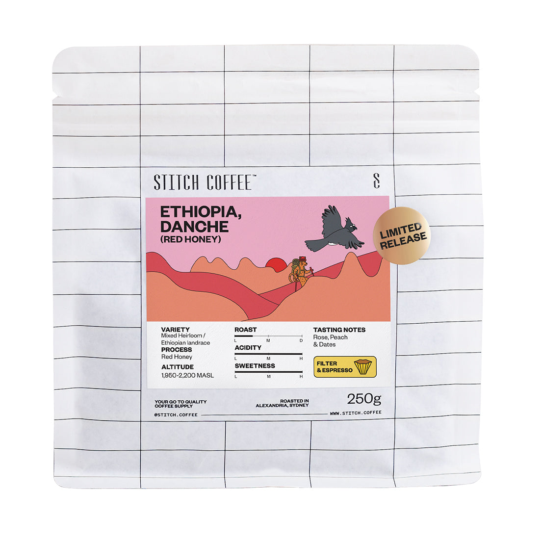 Ethiopia Danche Red Honey 250g bag front