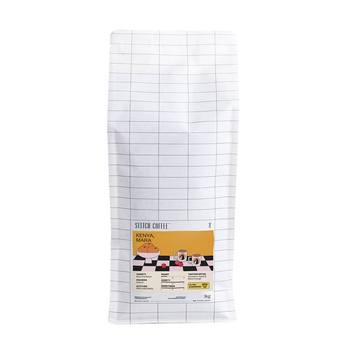 Kenya, Mara 1kg coffee bag, front
