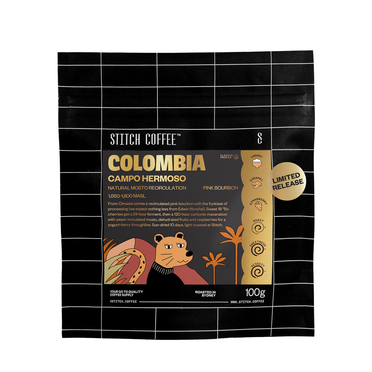 Colombia, Campo Hermoso 100g coffee bag front