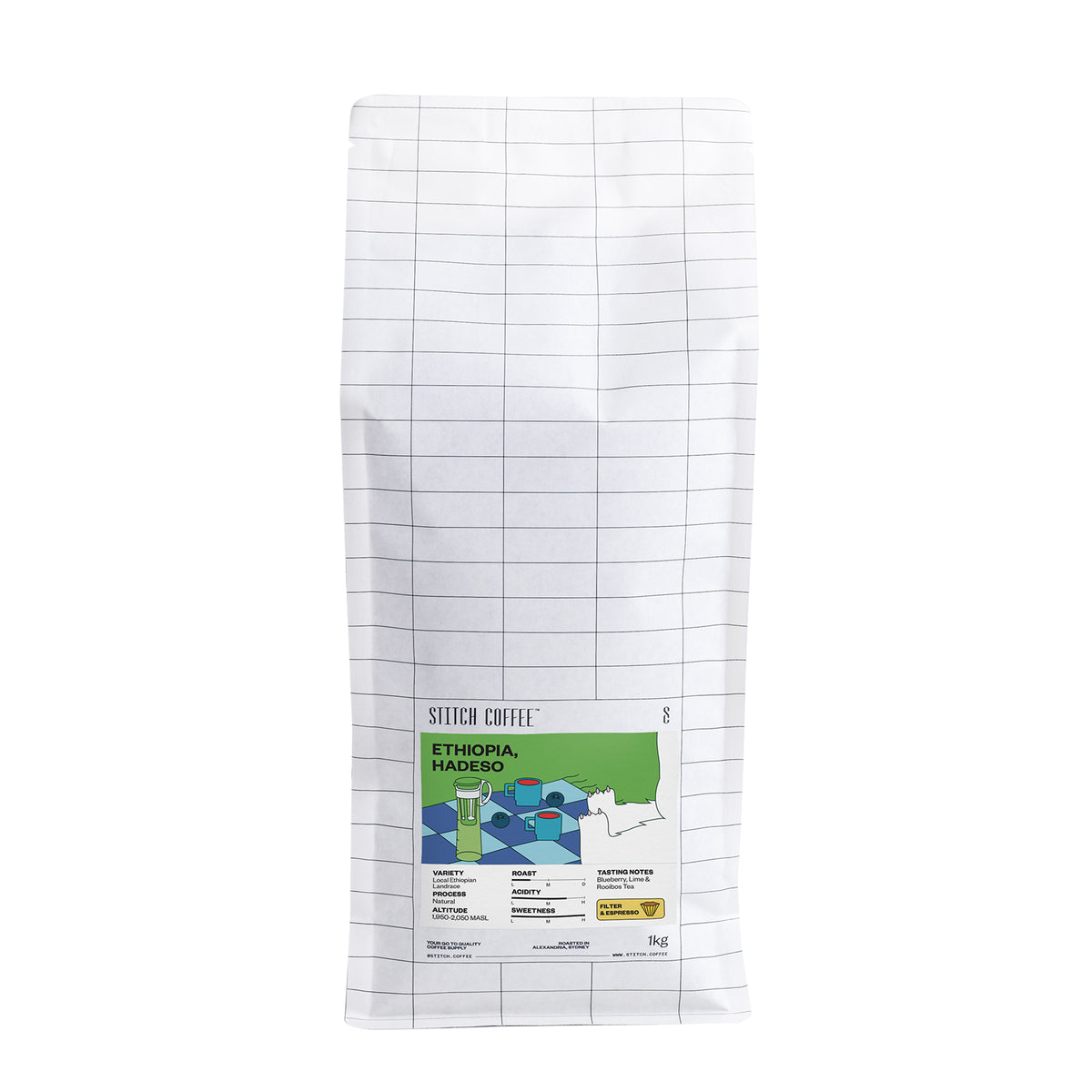 Ethiopia, Hadeso 1kg coffee bag front