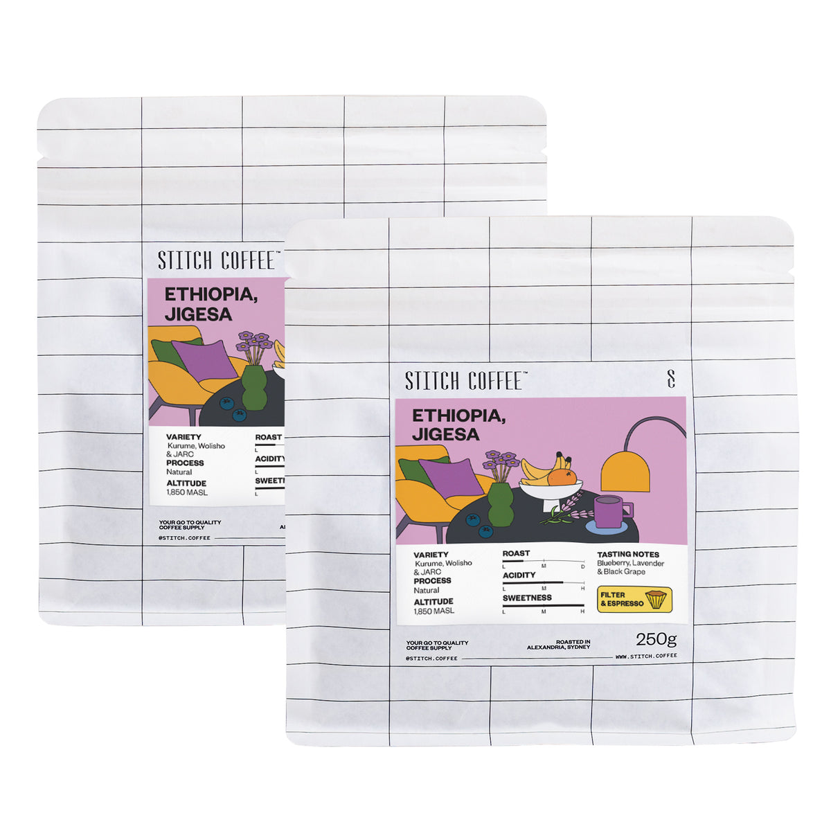 Stitch Coffee Ethiopia Jigesa 500g bag front